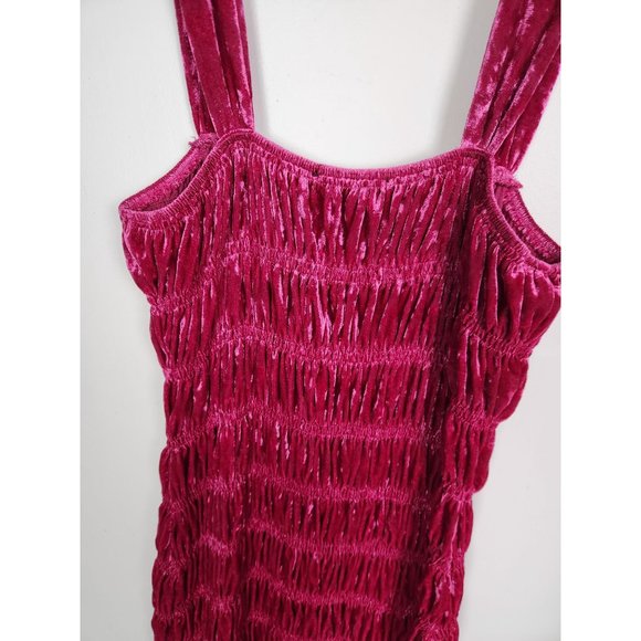 En Saison Women's Sz. L Fushia Ruched Velvet Mini Dress NWT - Picture 7 of 7